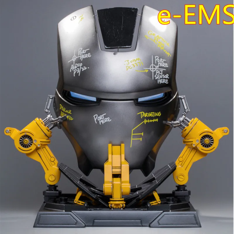 

1/1 Iron Man Face Mask REACTOR FIGURE BASE Statue With LED Light Action Figure Collection Model Giocattolo G2295