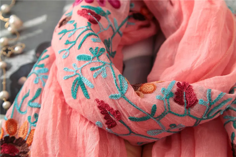 2019 простой вышитый шарф из вискозы с цветочным принтом шаль из индийской банданы печати хлопковые шарфы и палантины Foulards Sjaal мусульманский