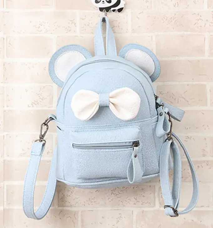Мини-рюкзак с Микки Маусом для девочек и мальчиков, сумка из искусственной кожи с бантиком и мультипликационным принтом для маленьких девочек, детские школьные сумки, Детская сумка - Цвет: style 4