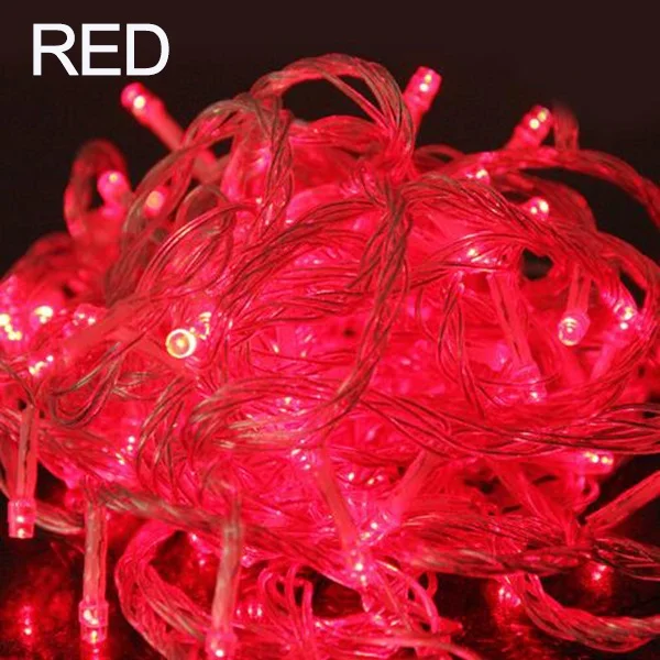 Red Светодиодный строка светильник 10 м 20 Водонепроницаемый 110 V/220 V 100 светодиодный праздничное освещение гирлянда 9 Цвета Рождественский светильник s вечерние наружной отделки - Испускаемый цвет: Red