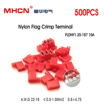 

crimp Terminal Flag A.W.G22-18 Insulated Connector FLDNY1.25-187 500PCS/Set