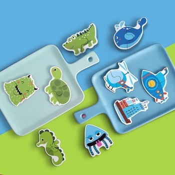 

Children's Puzzle Educational Early Learning Enlightenment Logic Wooden Puzzle Easy to Grab 12 Pcs Cartoon Jigsaw Toy Education