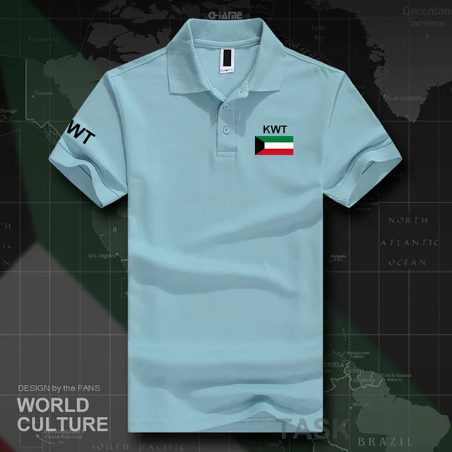 Kuwait Kuwaiti polo shirts men short sleeve white brands printed for