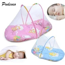 Портативный складной для детей, младенцев, новорожденных кровать в горошек на молнии антимоскитная палатка кроватка спальная Подушка складной портативный