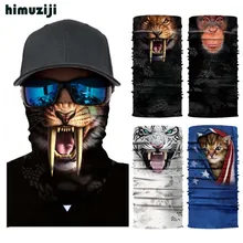 3D Животные, волшебная повязка на шею, защита для лица, для рыбалки, велоспорта, рыбалки, велосипедная бандана, повязка на голову, трубчатый шарф для мужчин и женщин, маска
