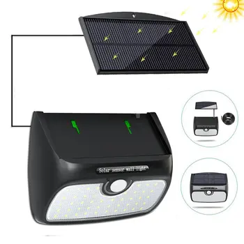 

48 leds split solar panel indoor Light PIR motion radar smart 118 LED 1000LM Waterproof tor for Garden Back Door Step Stair Fen