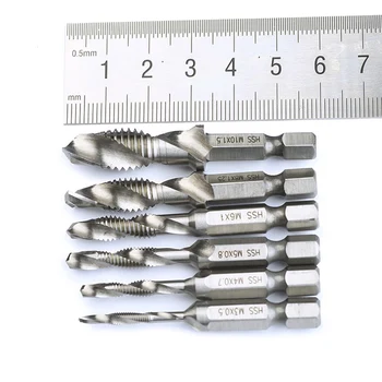 

New 1pcs Metric Screw Taps Dril Bits HSS 1/4'' Hex Shank M3 M4 M5 M6 M8 M10 Thread Tap Spiral Screw Dril Bit Woodworking Tools