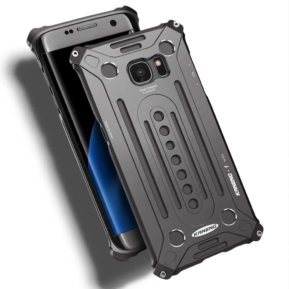 Для samsung S7 edge чехол Роскошный Алюминий металлический каркас бампера жесткий бронированный защитный чехол для телефона для samsung S8 Plus чехол - Цвет: black