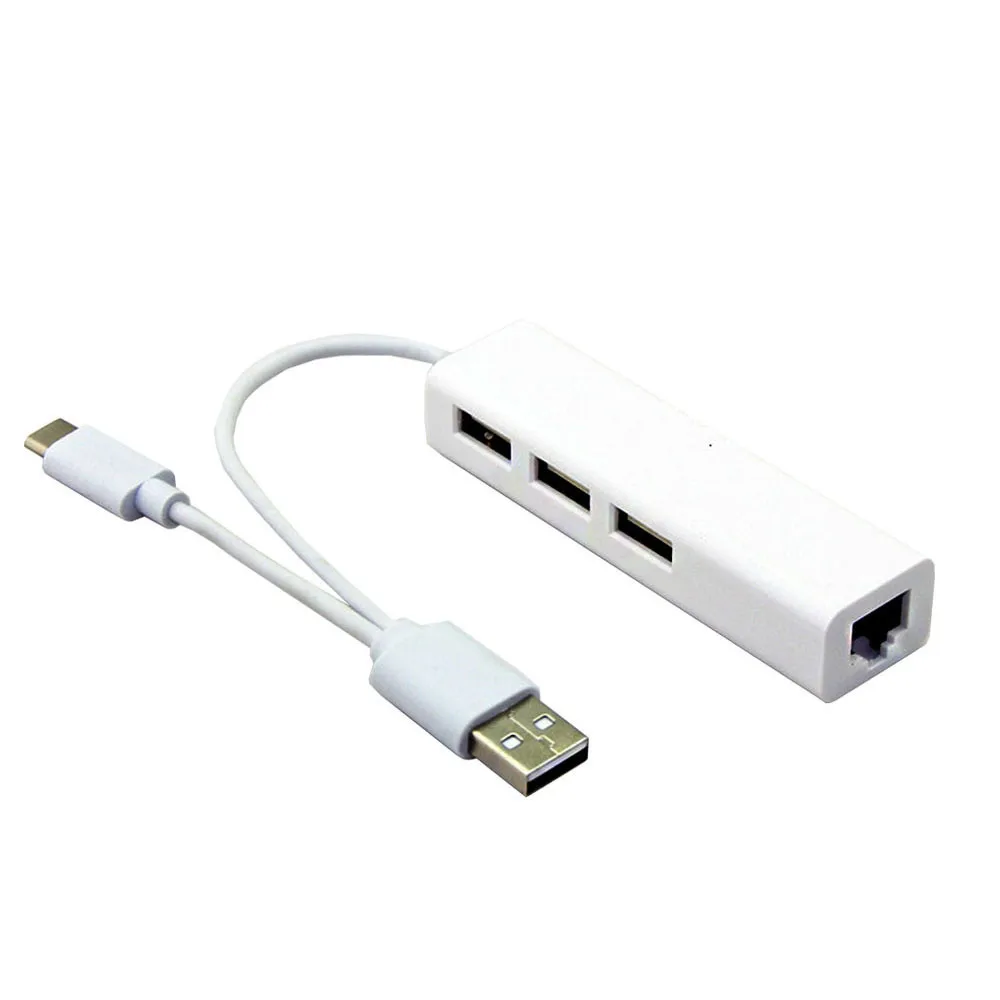 CARPRIE USB 3,1 Тип C до Gigabit Ethernet сетевой USB 2,0 3-Портовый Концентратор Ethernet кабель сетевой адаптер 6J12 Прямая