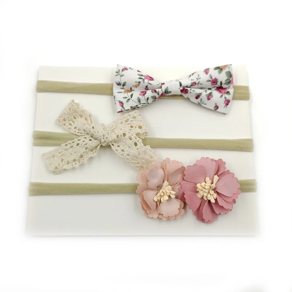

5set/lot Baby Girls Flower Headband Multi Colors Bow Knot Headband Kids Toddlers Headwear Floral Hair Band Infant Accessories