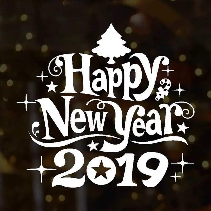 2019 New Year Merry Christmas Wall Sticker Home Shop Windows Decals Decor wall stickers for kids rooms #2o18 (1)