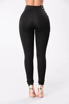 

Pantalon Mujer Mid Promotion Direct Selling Vadim Spring And Autumn 2019 Europe America Sexy Solid Color Double Rows Eyes Slim