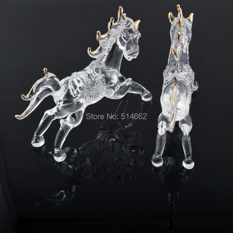 One Feng Shui crystal horse jewelry Glass Success Horse Sculpture Zodiac horse decoration L1022