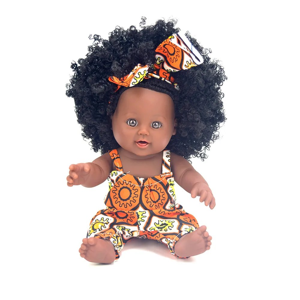 Африканская черная Детская кукла reborn girl 12 дюймов желтая boneca corpo inteiro de silicone reborn baby dolls поп реалистичные дети - Цвет: 07