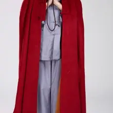 Унисекс высокого качества Зимний теплый плащ для медитации шерстяная накидка лежал из мультфильма «Холодное сердце» настоятель буддийского монастыря монахи костюмы Единоборства Тибетский красный