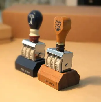 

2016 Free Shipping Vintage Style Roller Date Stamp For Scrapbooking Wooden Vintage Date Stamp