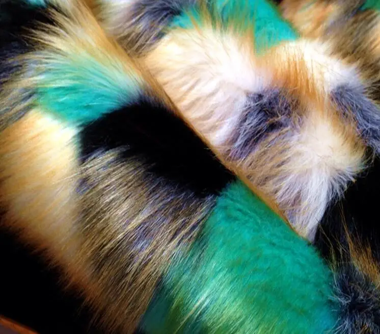

2style Fox fur costume collar floor carpet plush wool fabric for coat textiles handmade DIY Jacquard thick sequin fabric A338