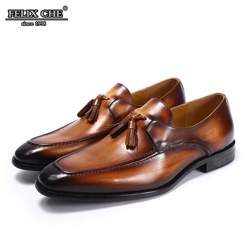 

2019 FASHION LUXURY GENUINE LEATHER TASSEL LOAFERS CASUAL SHOES MEN CALF LEATHER SLIP ON FOOTWEAR MALE BUSINESS PARTY WEDDING