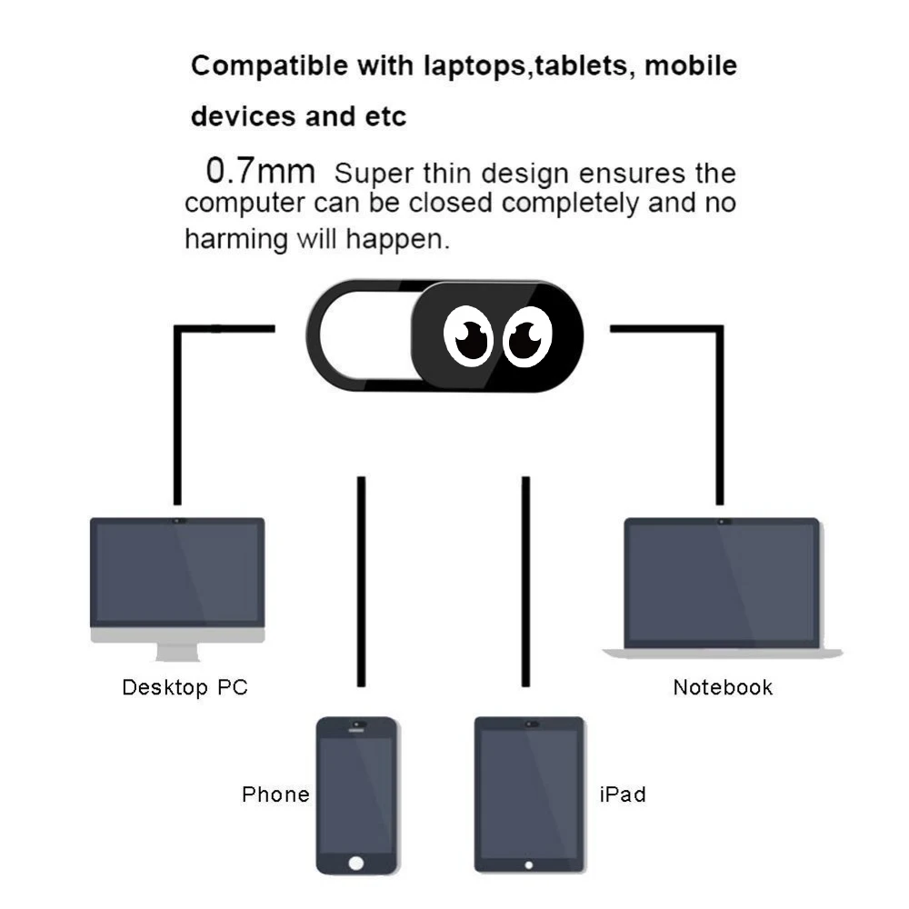 Универсальная веб-камера крышка затвора глаз слайдер Пластиковая крышка камеры для IPhone ПК ноутбуки мобильный телефон объектив стикер конфиденциальности