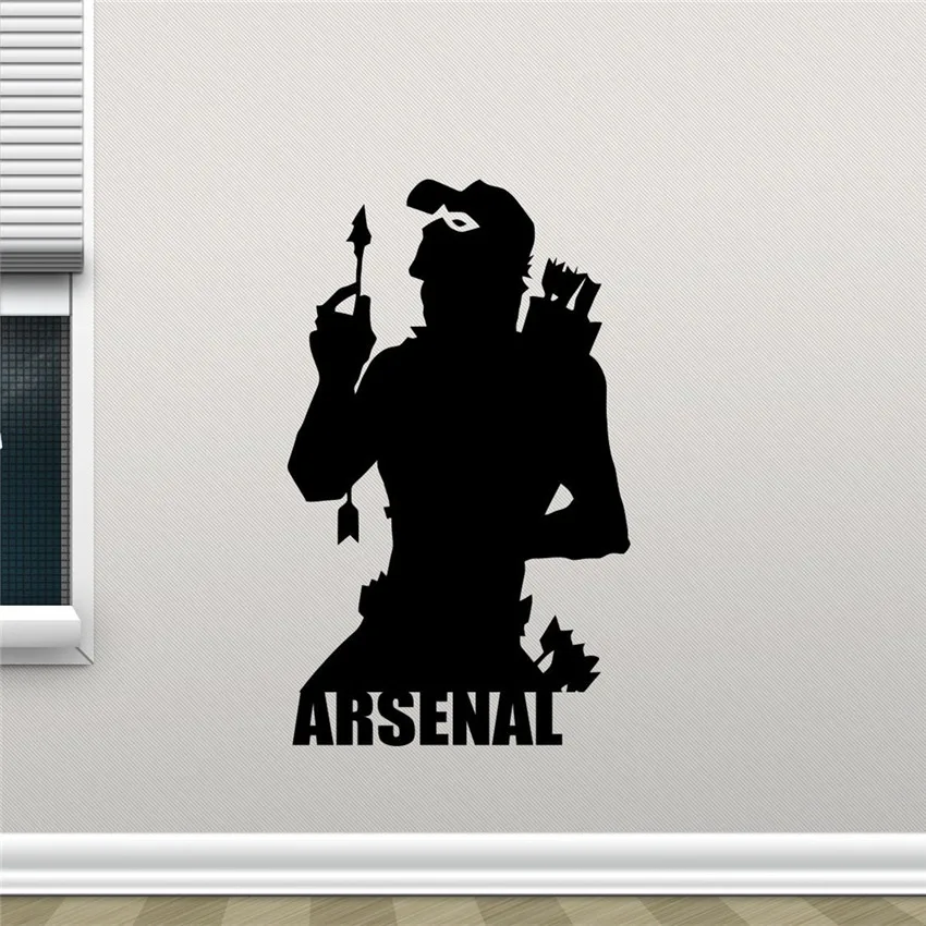 

Adesivo De Parede Arsenal Wall Decal Silhouette Logo Superhero Comics Cartoon Poster Stencil Vinyl Sticker Kids Bedroom Art M61
