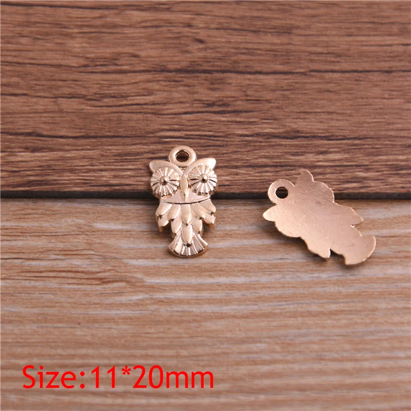 PULCHRITUDE 30PCS 11*20mm Animal Charm Owl Pendant Three Color DIY Retro Jewelry Bracelet Necklace Charms Pendant P6540