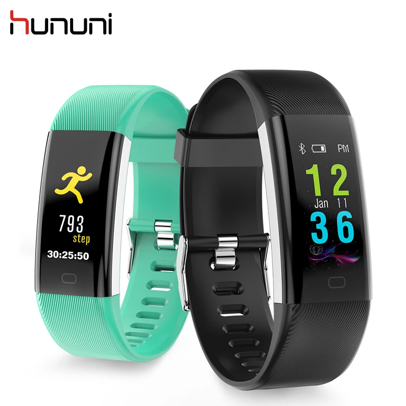 

Blood Pressure Oxygen Heart Rate Monitor Sport Bracelet HUNUNI F07 Smart Bracelet Bluetooth Smart Band Color Touch Screen IP68