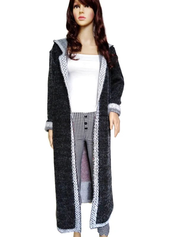 Женское осеннее длинное пальто, норковый кашемировый свитер, длинный кардиган, женское вязаное пальто из мохера, высокое качество