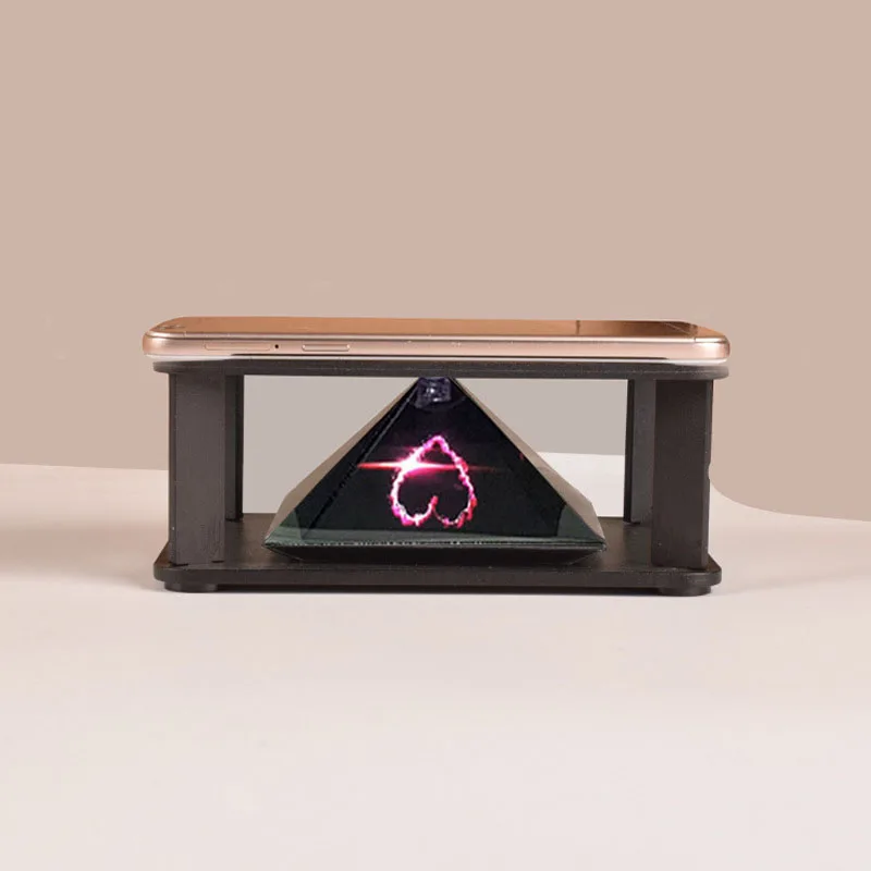 3D Holographic Projector Pyramid Four-dimensional Image Display Portable For Mobile Phone