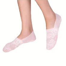 CKAHSBI женские кружевные короткие носки с цветочным принтом носки для йоги нескользящие невидимые носки по щиколотку летние милые осенние черные нейлоновые нескользящие носки 1 пара