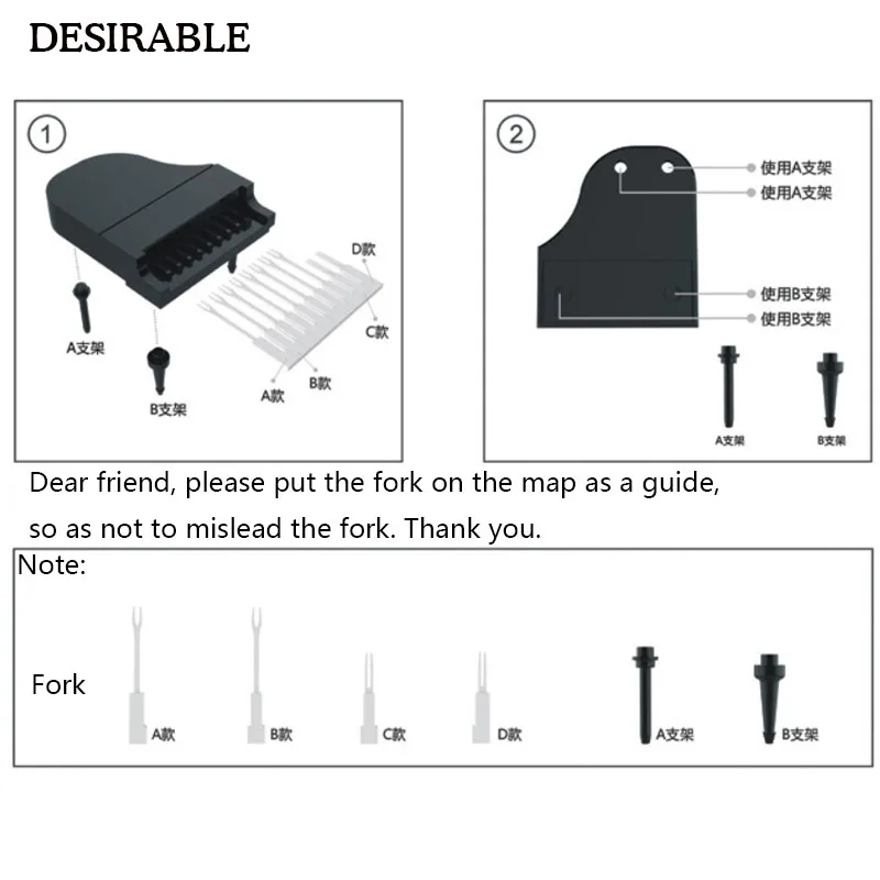 Желательно пианино фруктовая вилка костюм клавиши пианино дома снэк-торты маленькая вилка 10 шт./компл. Высокое качество Пластиковые фрукты знак