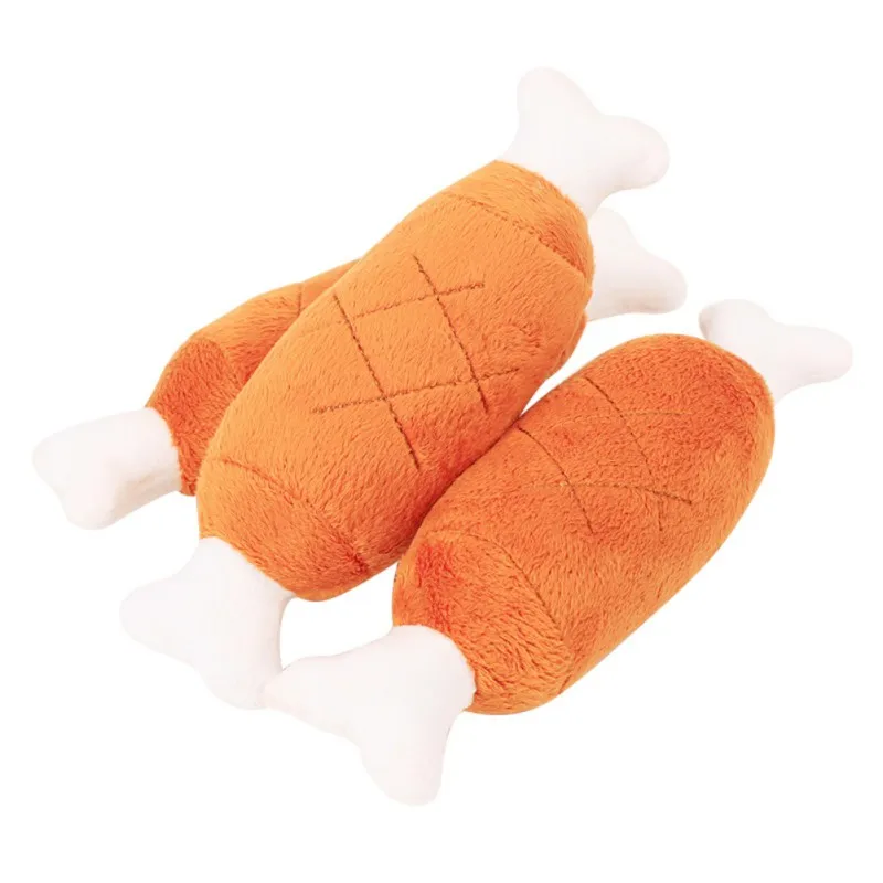 Pet Puppy Chicken Legs 1 Piece Plush Toys Attractive Interactive Sound