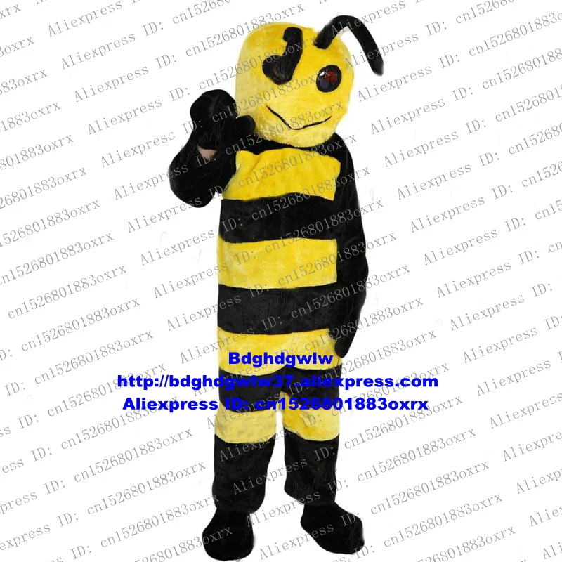 

Bee Honeybee Wasp Hornet Vespid Bumblebee Bombus Mascot Costume Cartoon Character Company Kick-off Welcoming Banque zx520