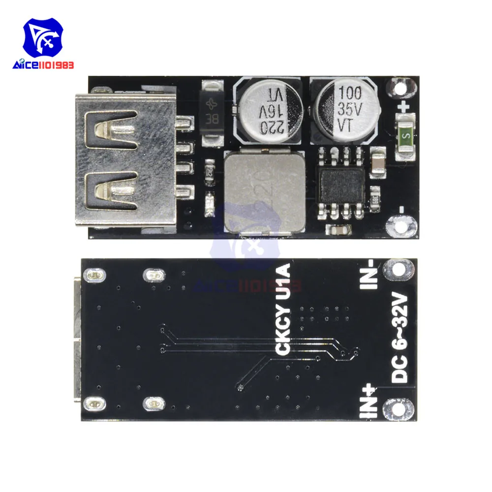 HiLetgo 2PCS DC-DC Buck Module - 6V-32V To QC3.0 Fast Charging USB Converter Board - View #2
