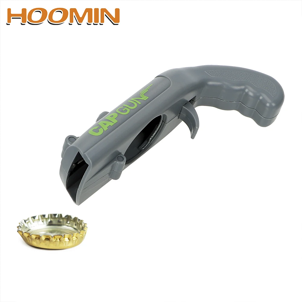 

HOOMIN Beer Bottle Opener Gun shape Drink Opening Shooter Spring Cap Catapult Launcher Creative Bar Tool