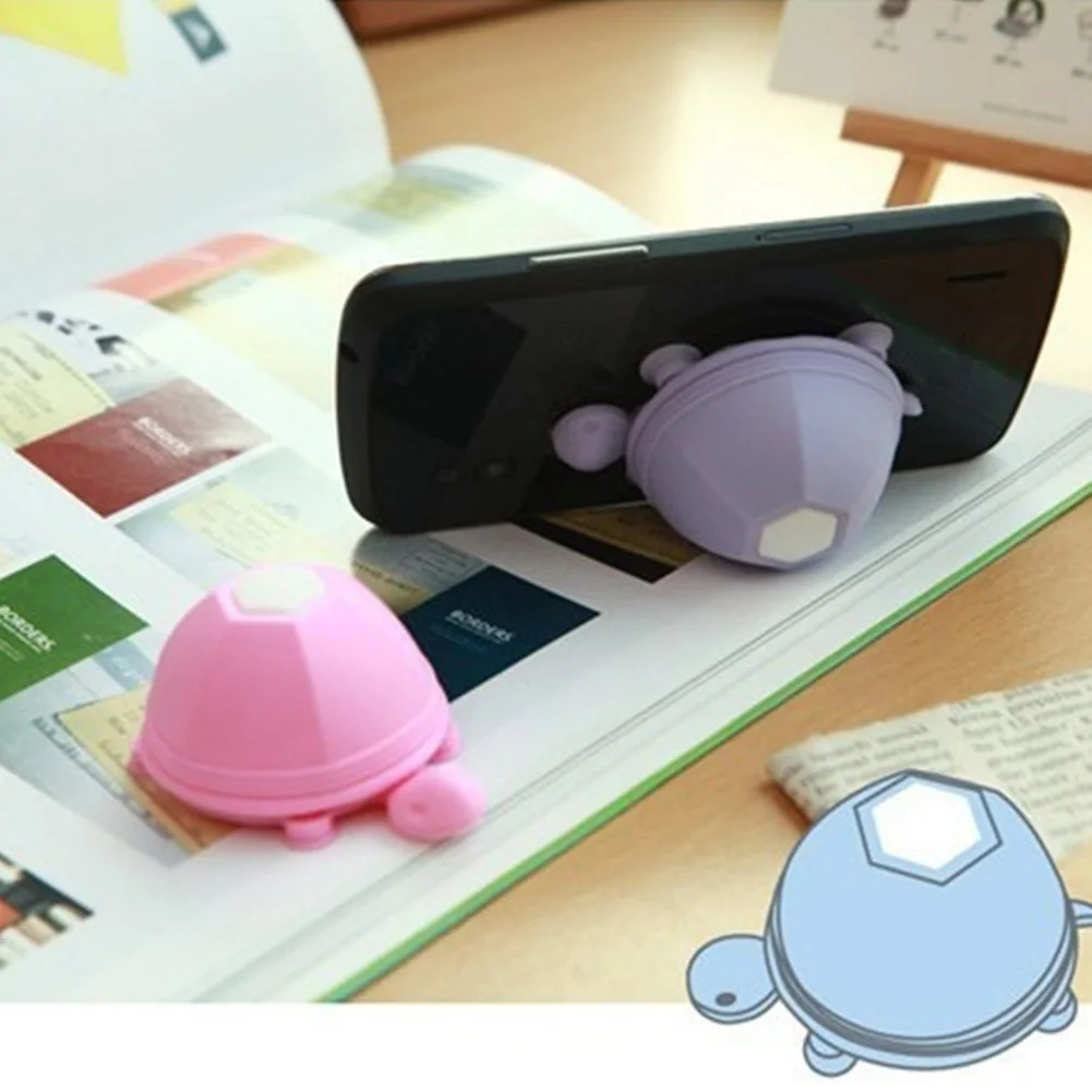 Cute Phone Holder Stand Silicone Turtle Earphone Headphone Winder Cable