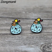 L2605 Мультфильм Маленький принц и лиса детские серьги-гвоздики для женщин Эмаль серьги Ювелирные изделия Подарки для девочек