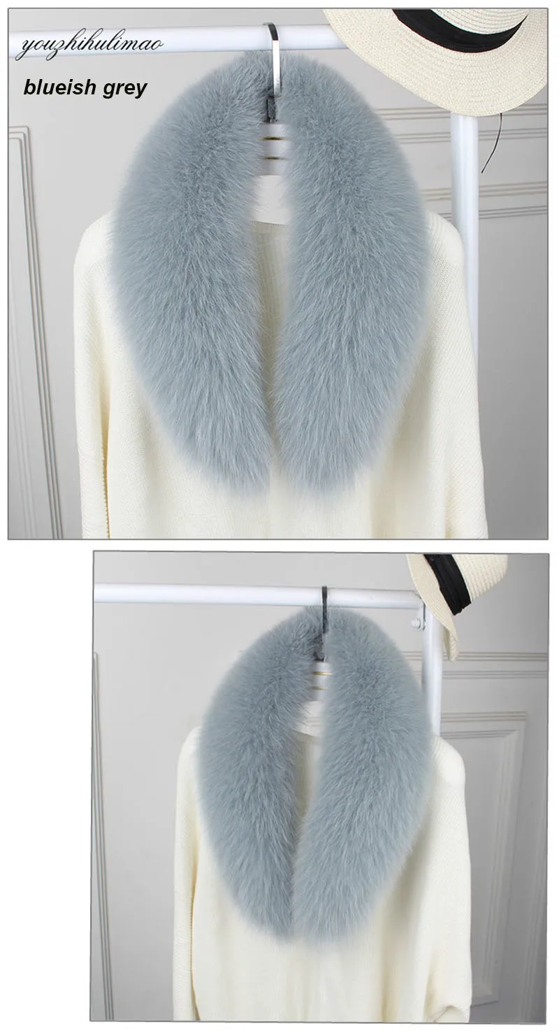 fox fur collar blueish grey