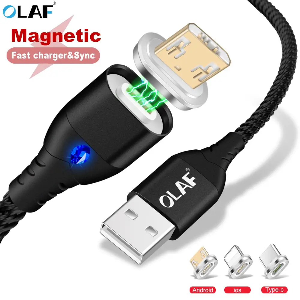 

5A Magnetic Cable Micro USB Type C Super Fast Charging Phone Microusb USB C LED Magnet Charger For iphone Samsung Huawei Xiaomi