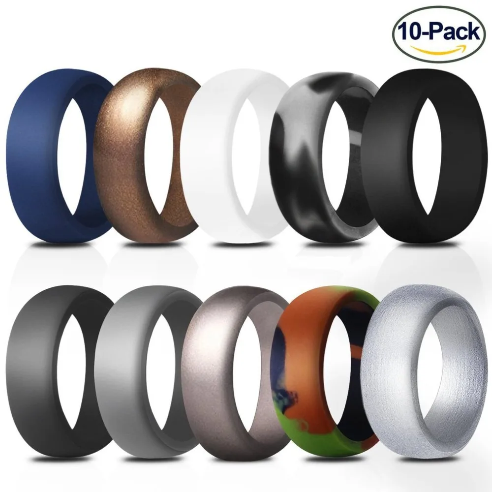 10 Colors Ring Silicone Rubber Circle Sport Rings 7/8/9/10/11/12/13