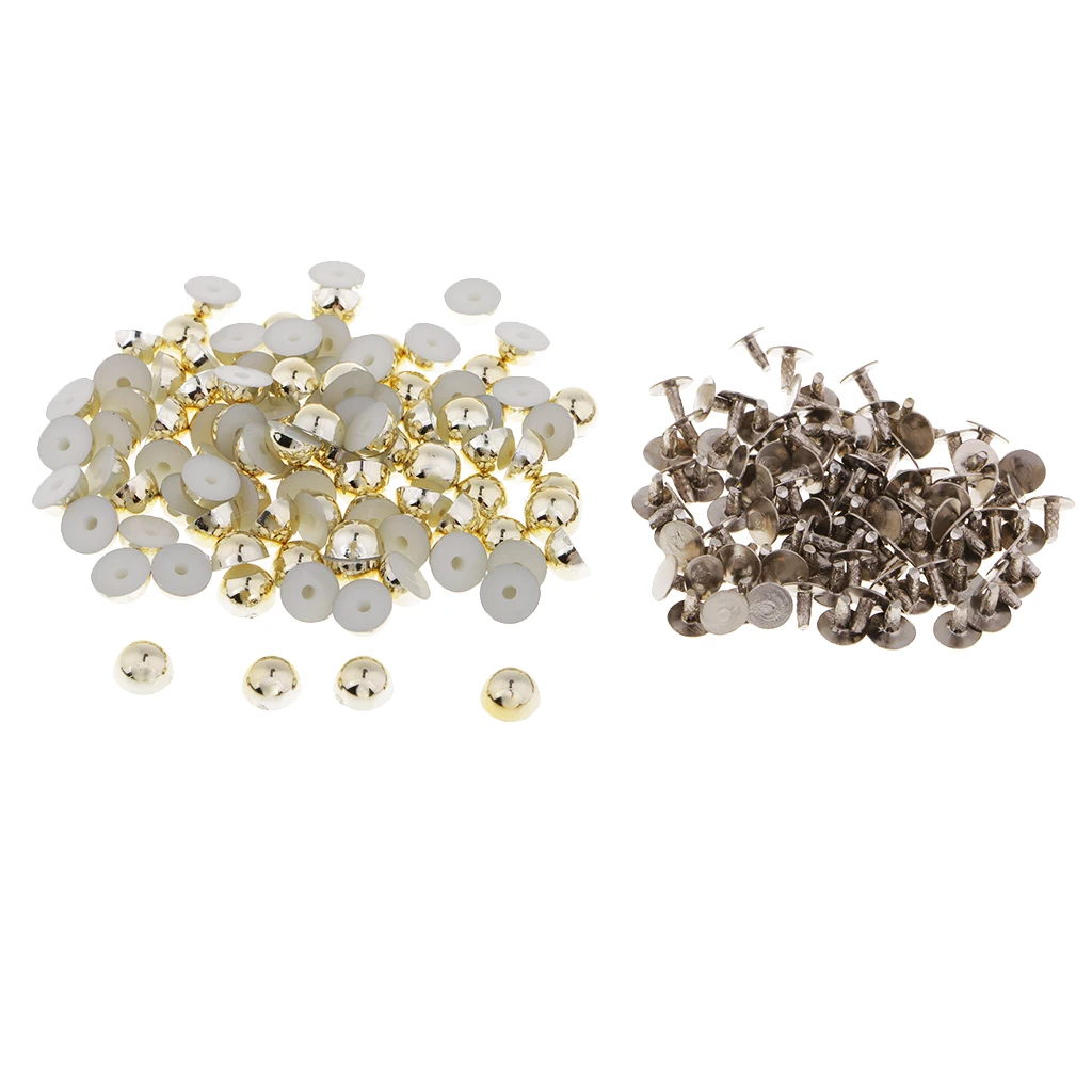 Fashion 100 Sets Plastic Dome Rivets Studs Buttons for Leather Shoes Clothes Decor 6mm