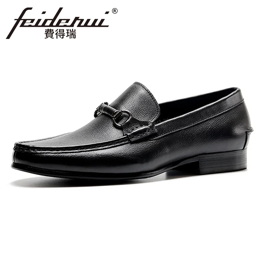 

New Arrival Men's Handmade Driving Loafers Round Toe Slip on Man Flats Soft Genuine Leather Height Increasing Casual Shoes HMS75