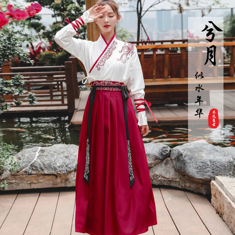 Женский китайский традиционный костюм Hanfu платья танга античное сказочное