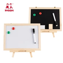 Магнитная двойная игрушка для рисования, деревянная детская столешница, мольберт, обучающая игровая доска, игрушка, PHOOHI