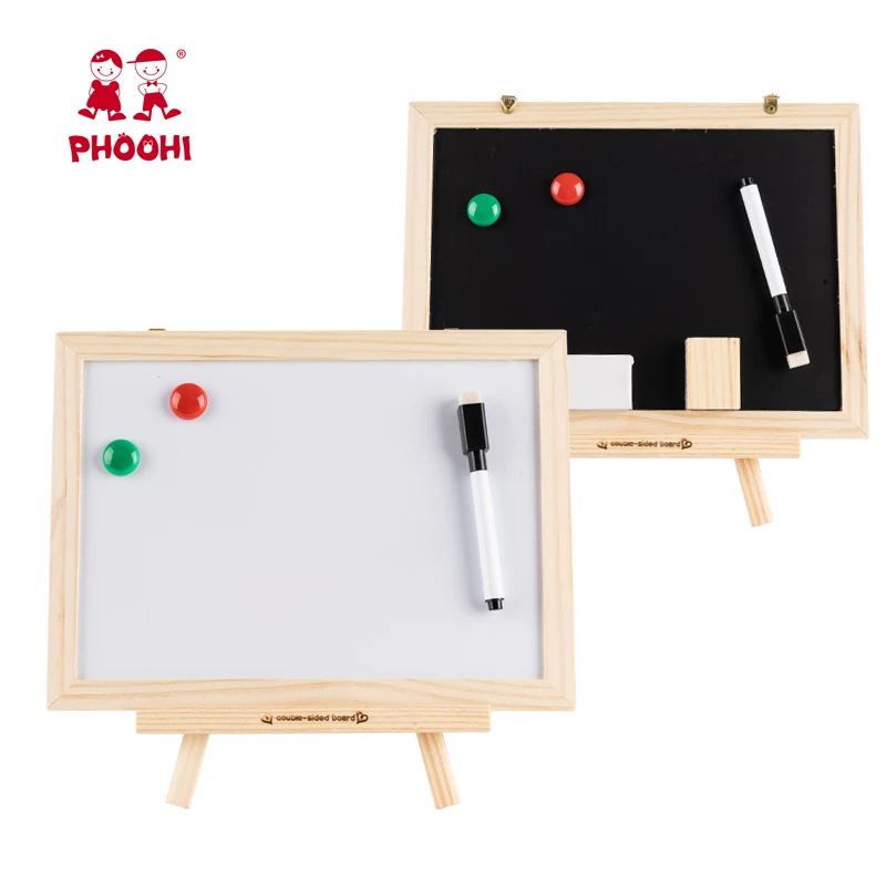 

Magnetic Double Drawing Toy Wooden Kids Table Top Easel Educational Play Board Toy PHOOHI