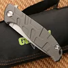 Green thorn T F95 turning tool D2/K110 blade titanium handle bearing outdoor camping hunting knife practical fruit  EDC tool 3