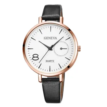 

2018 New Arrival Hot Sale Fashion Women Watches Geneva Leather Casual Watch Luxury Analog Quartz Crystal Wristwatch11.14