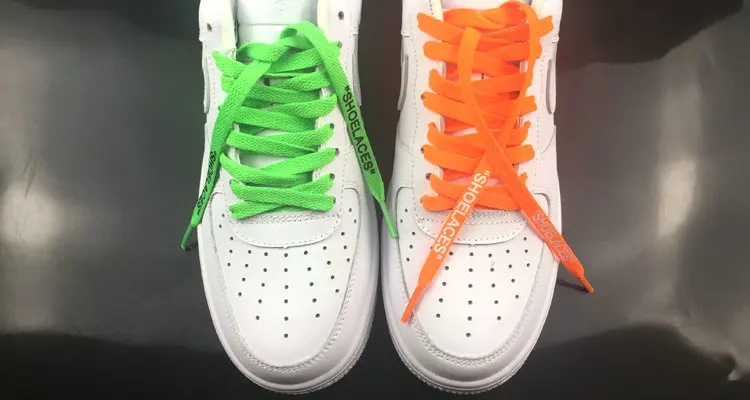 off white orange and green laces