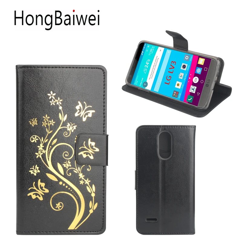 HongBaiwei for LG LV3 Case Luxury Flower Henna Clear Flip