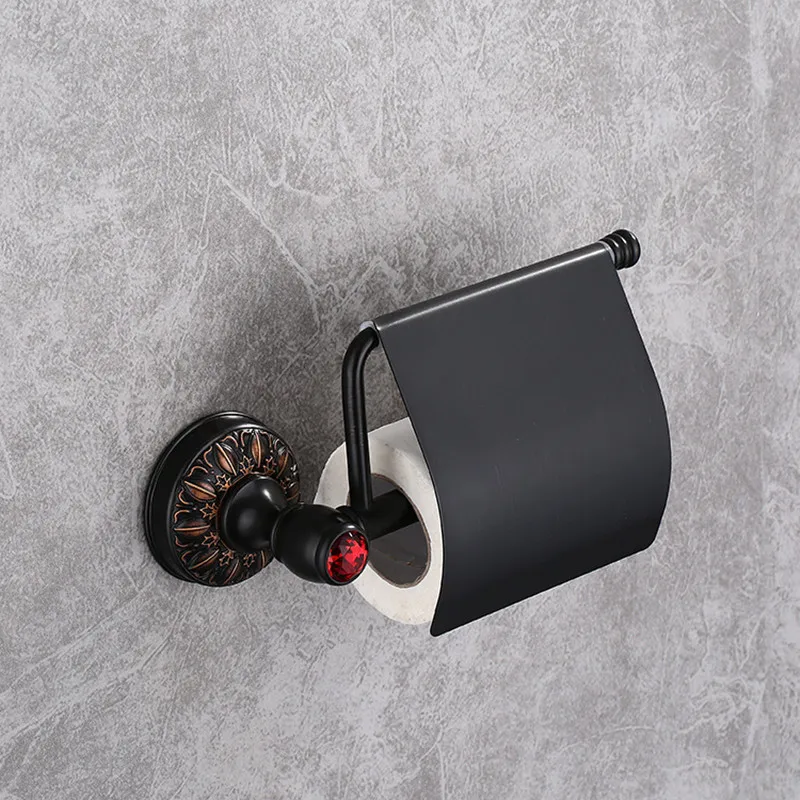 Antique Carving Paper Holders Red Crystal Brass Roll Holder Toilet