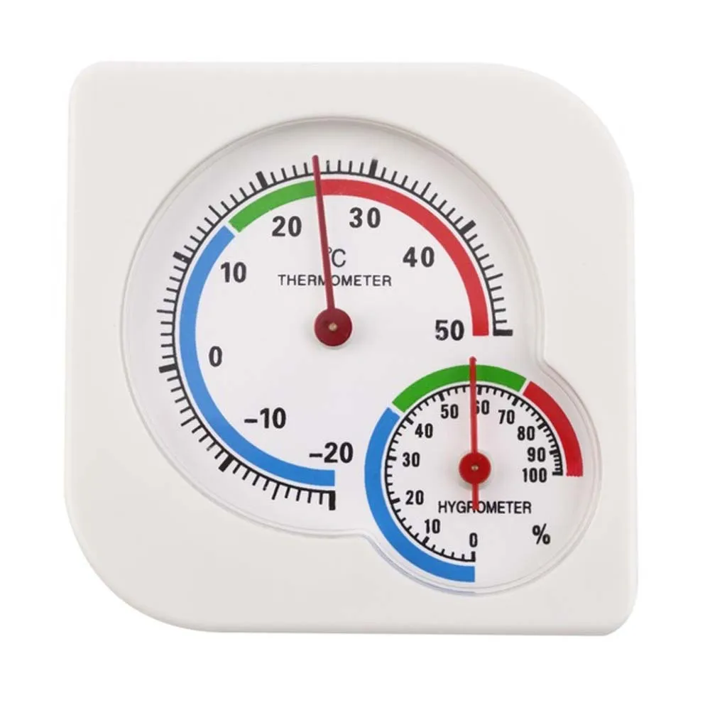 Многофункциональный термометр Крытый Открытый Мини влажный гигрометр Влажность термометр белый измеритель температуры 1 шт - Цвет: white